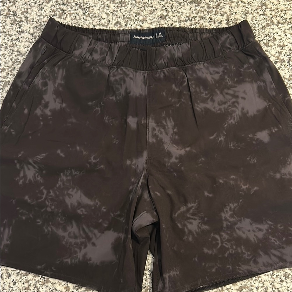 Brown Tie-Dye A&F Shorts
